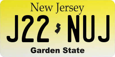 NJ license plate J22NUJ