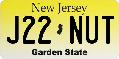 NJ license plate J22NUT