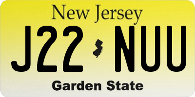 NJ license plate J22NUU