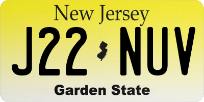NJ license plate J22NUV