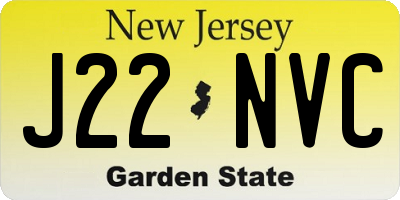 NJ license plate J22NVC