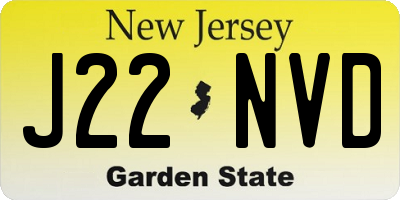 NJ license plate J22NVD