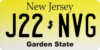 NJ license plate J22NVG