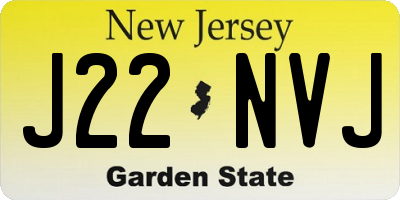 NJ license plate J22NVJ