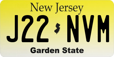 NJ license plate J22NVM