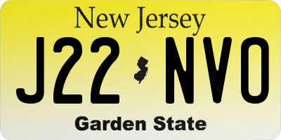 NJ license plate J22NVO