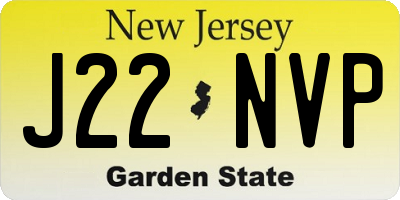NJ license plate J22NVP
