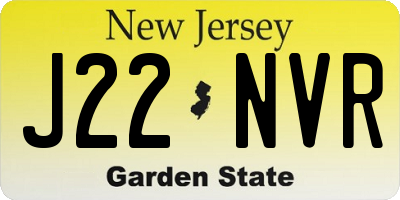 NJ license plate J22NVR