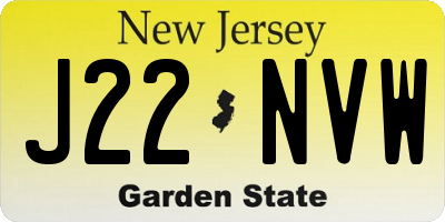 NJ license plate J22NVW