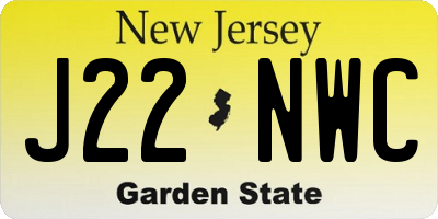 NJ license plate J22NWC