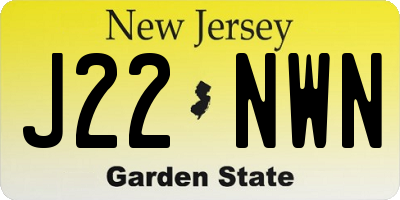NJ license plate J22NWN