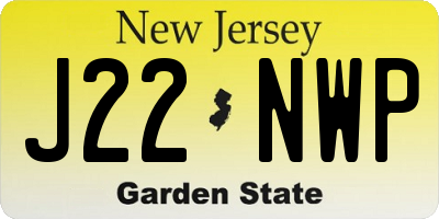 NJ license plate J22NWP