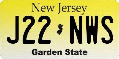 NJ license plate J22NWS