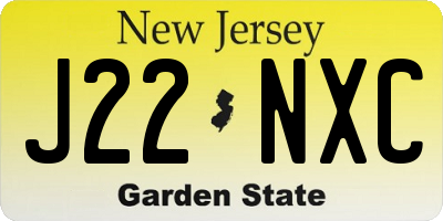 NJ license plate J22NXC