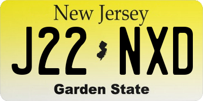 NJ license plate J22NXD