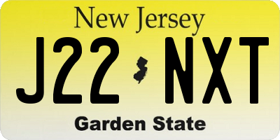 NJ license plate J22NXT