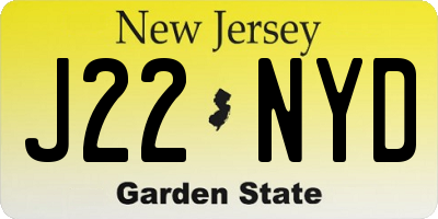 NJ license plate J22NYD