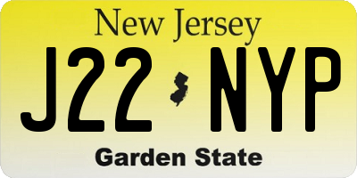 NJ license plate J22NYP
