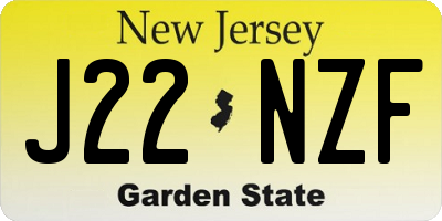 NJ license plate J22NZF