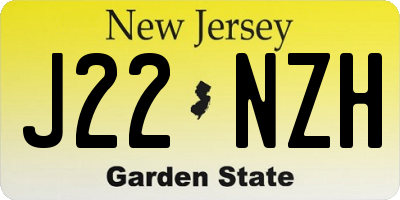 NJ license plate J22NZH