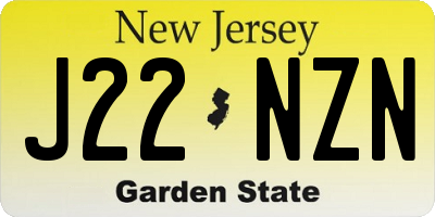 NJ license plate J22NZN