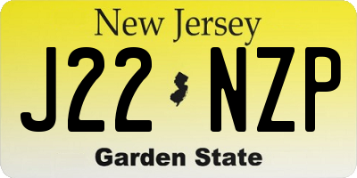 NJ license plate J22NZP