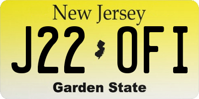 NJ license plate J22OFI