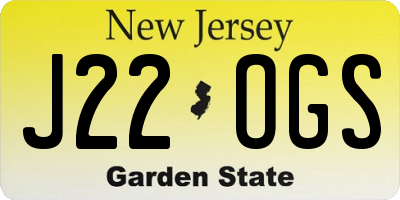 NJ license plate J22OGS