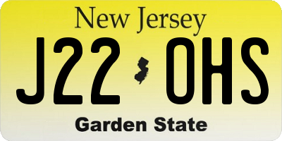 NJ license plate J22OHS