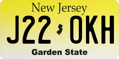 NJ license plate J22OKH