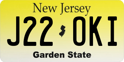 NJ license plate J22OKI