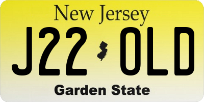 NJ license plate J22OLD