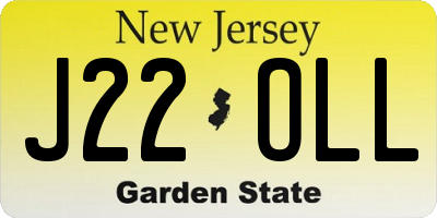 NJ license plate J22OLL