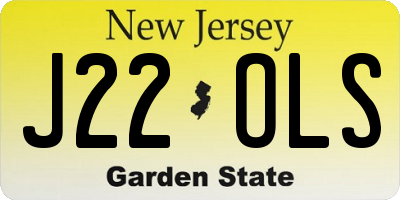 NJ license plate J22OLS