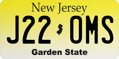 NJ license plate J22OMS