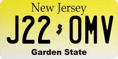 NJ license plate J22OMV
