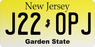 NJ license plate J22OPJ