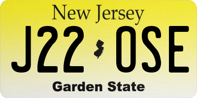 NJ license plate J22OSE