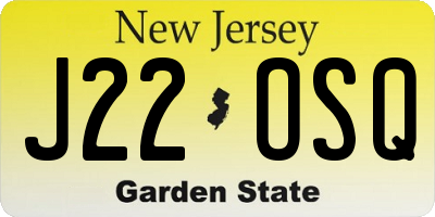 NJ license plate J22OSQ