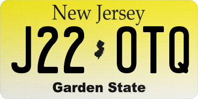 NJ license plate J22OTQ