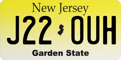NJ license plate J22OUH