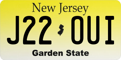 NJ license plate J22OUI