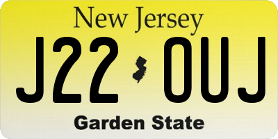 NJ license plate J22OUJ