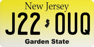 NJ license plate J22OUQ