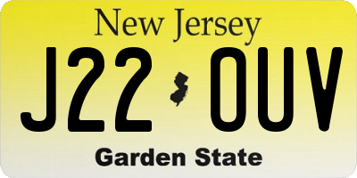 NJ license plate J22OUV