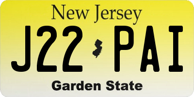 NJ license plate J22PAI