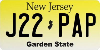 NJ license plate J22PAP