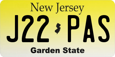 NJ license plate J22PAS