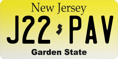 NJ license plate J22PAV