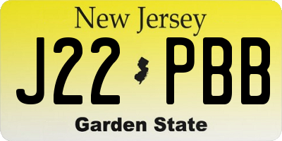 NJ license plate J22PBB